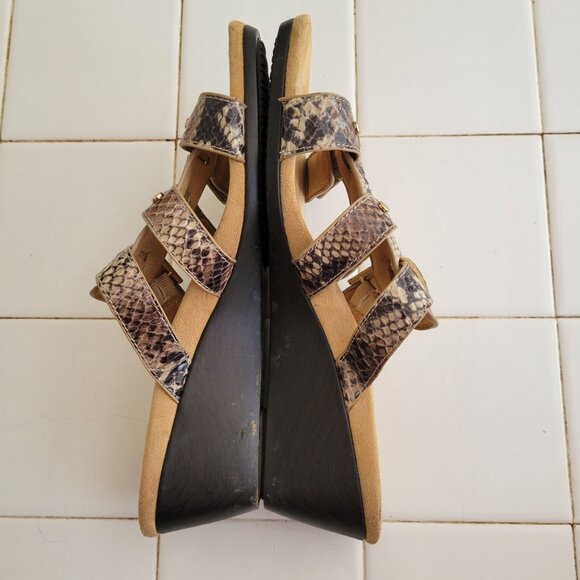 Vionic 7 Snakeskin Print Wedge Sandals RADIA‎ Open Toe Summer Cruise Vacation - Picture 6 of 8